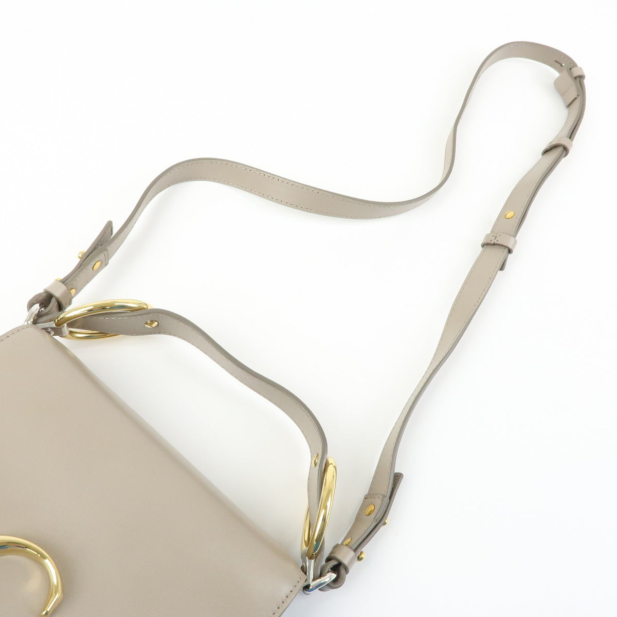 Chloe C Shoulder Bag Leather, Gray, Leather, Shoulder Bag