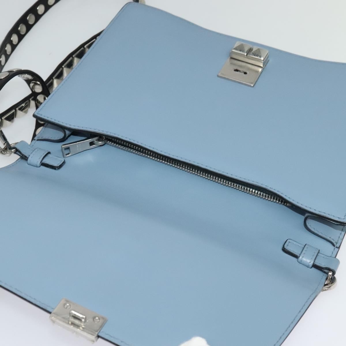 Prada Elektra Studded Leather, Blue, Leather, Shoulder Bag