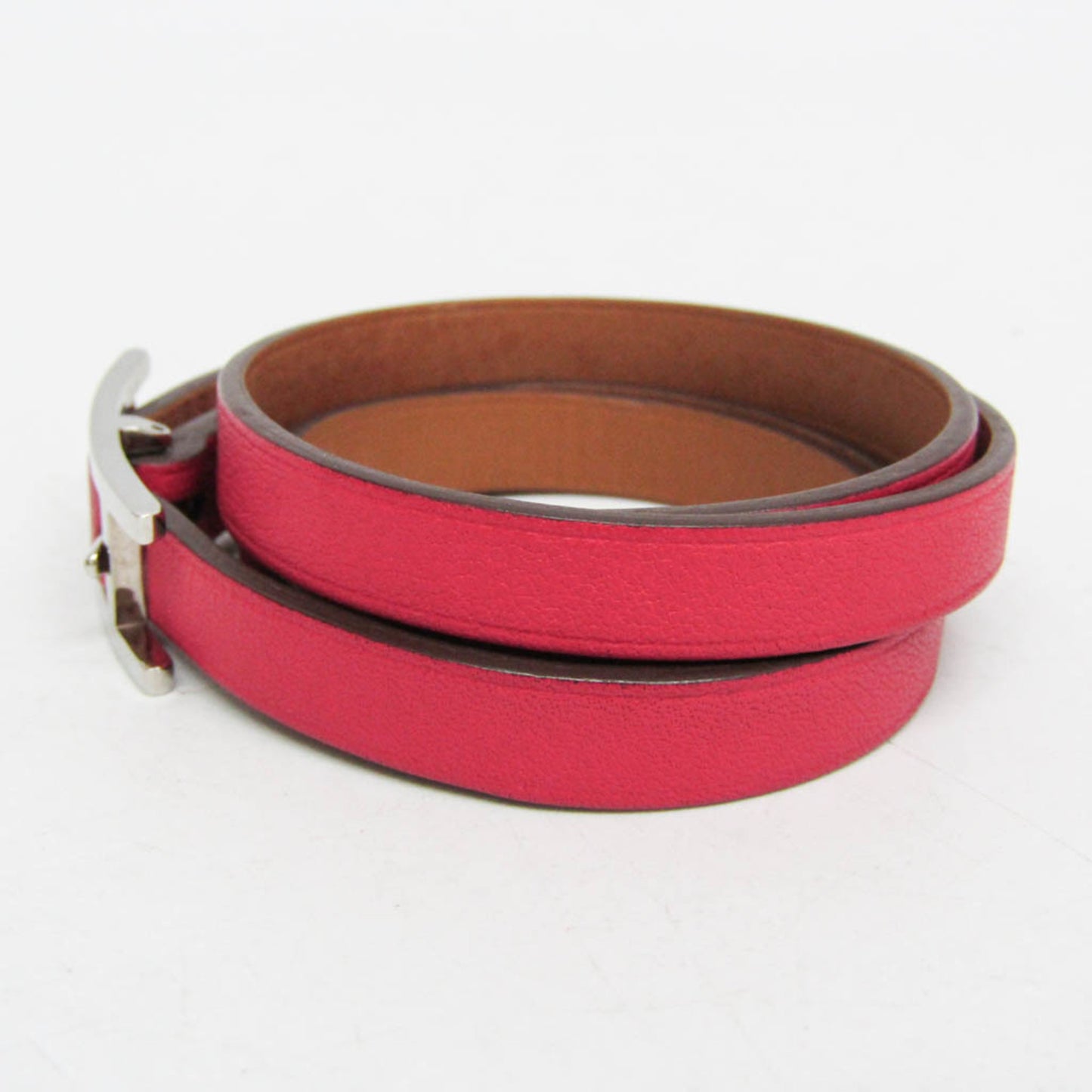 Hermes Hapi 3 Leather with Metal, Pink, Leather, Bracelet
