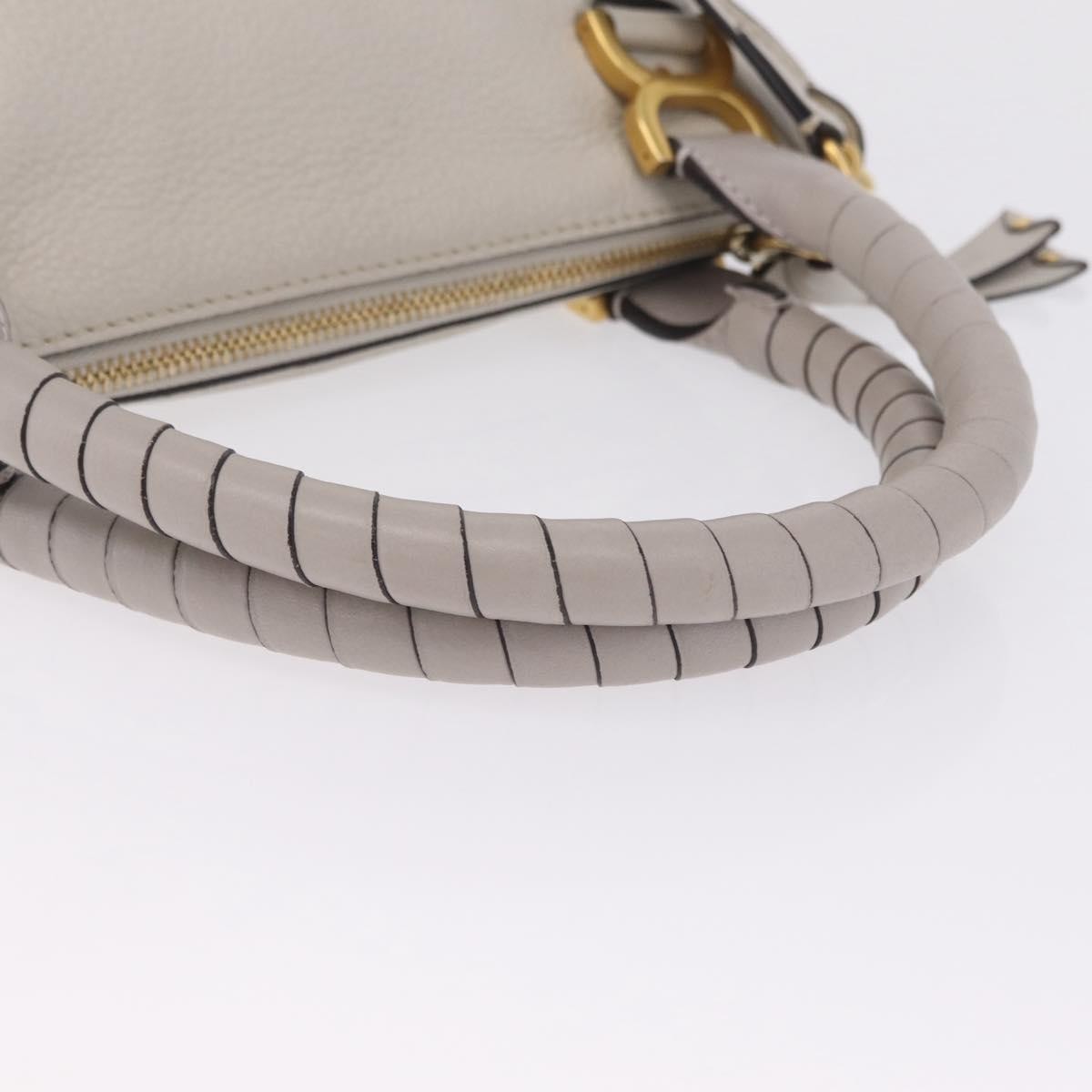 Chloe Marcie Satchel Leather, Gray, Leather, Handbag