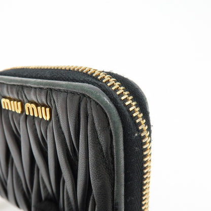 Miu Miu Zip Around Matelasse Leather, Black, Leather, Wallet