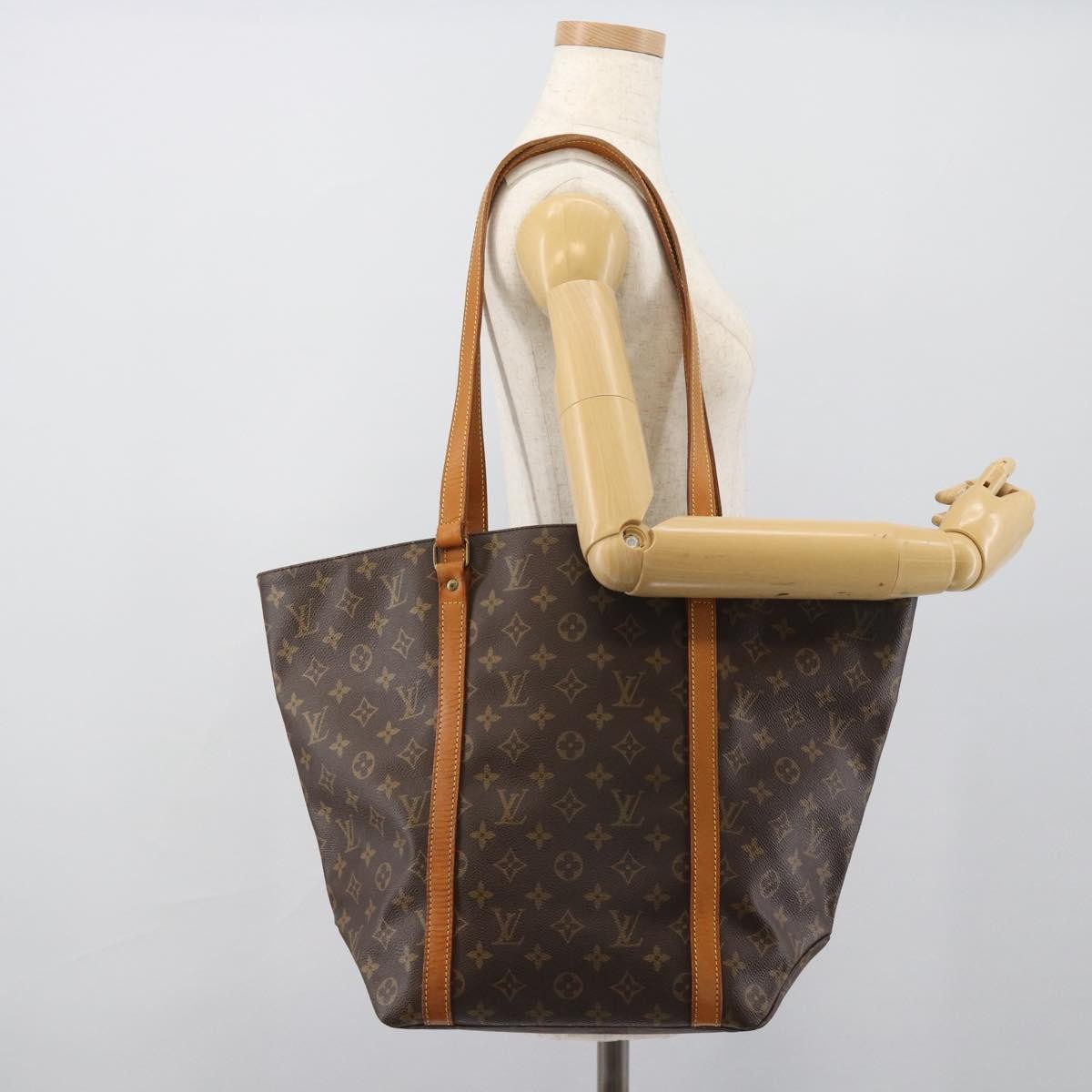 Louis Vuitton Shopping Sac Monogram Canvas, Brown, Canvas, Handbag