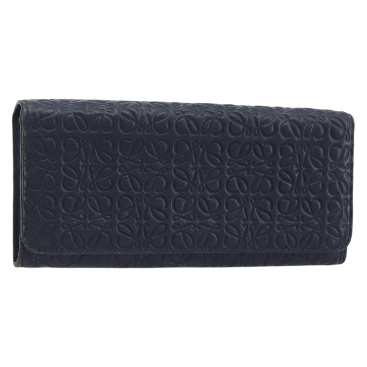 Loewe Anagram Leather, Navy, Leather, Wallet