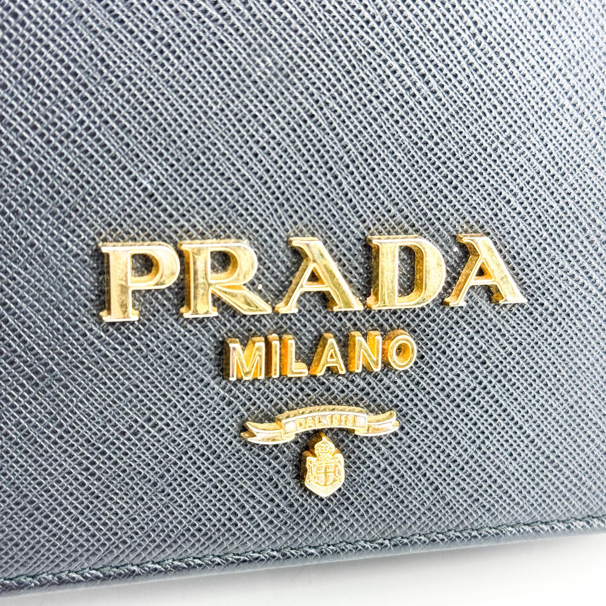 Prada Convertible Flap Clutch Saffiano Leather, Black, Leather, Clutch