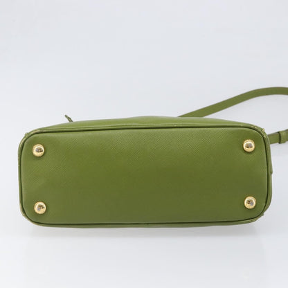 Prada Galleria  Strap Leather, Green, Leather, Handbag