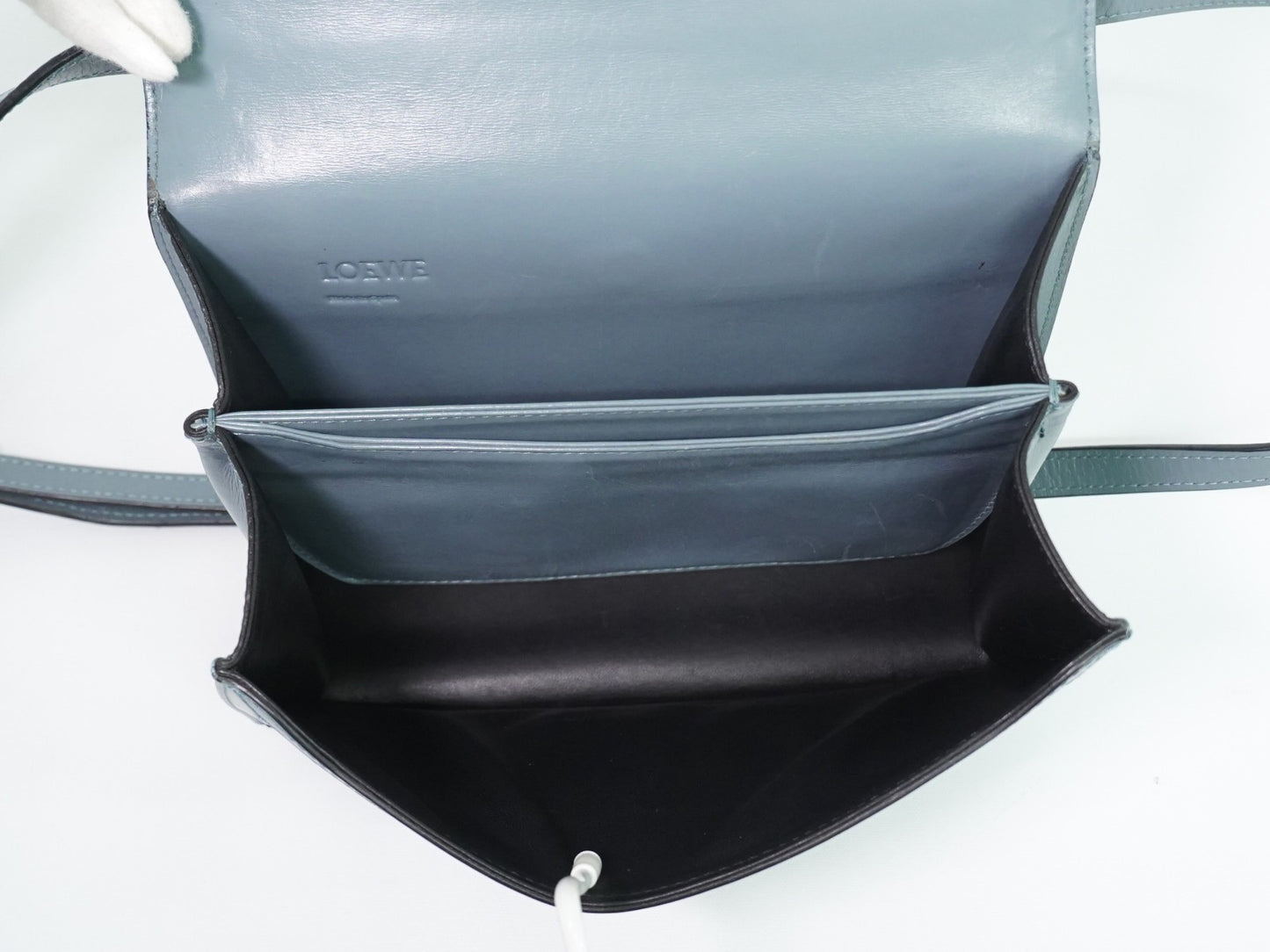 Loewe Barcelona Leather, Blue, Leather, Shoulder Bag