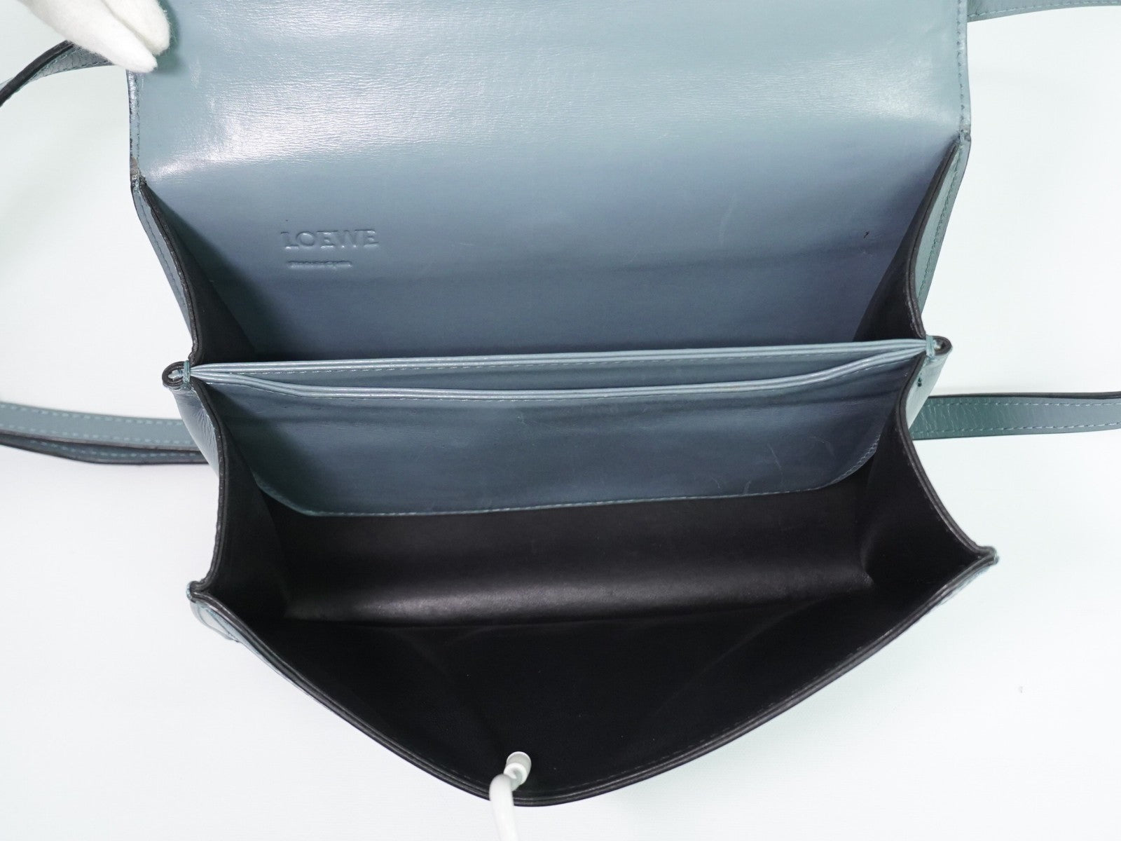 Loewe Barcelona Leather, Blue, Leather, Shoulder Bag