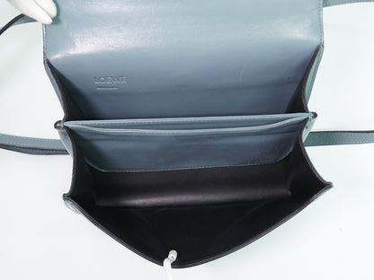 Loewe Barcelona Leather, Blue, Leather, Shoulder Bag