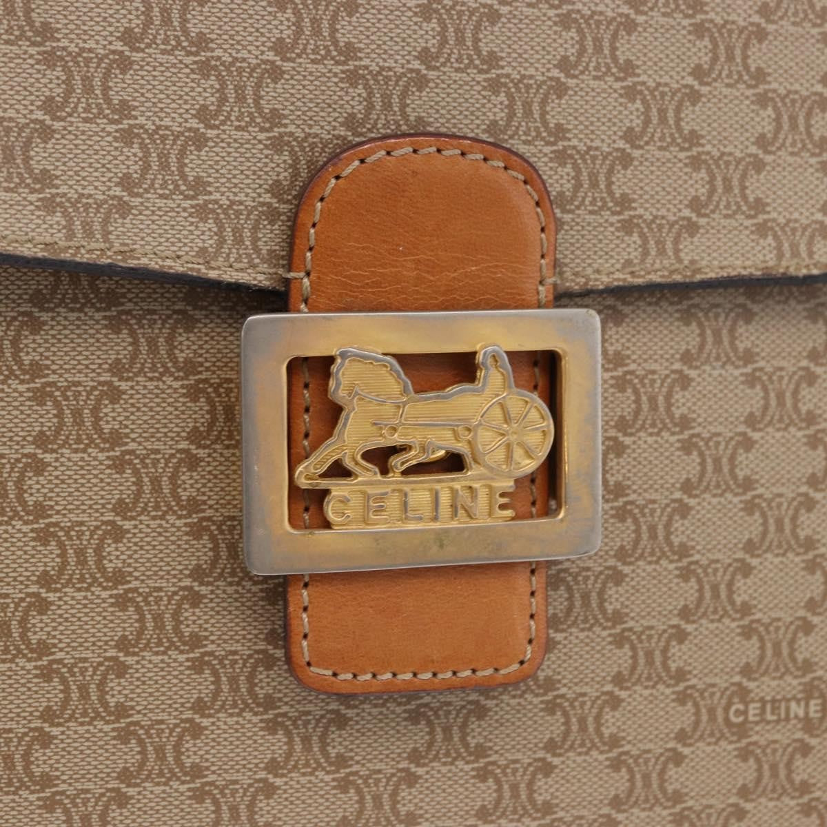 Celine Macadam Canvas, Beige, Canvas, Shoulder Bag