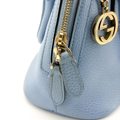 Gucci Convertible Dome Satchel Leather, Blue, Calfskin, Handbag