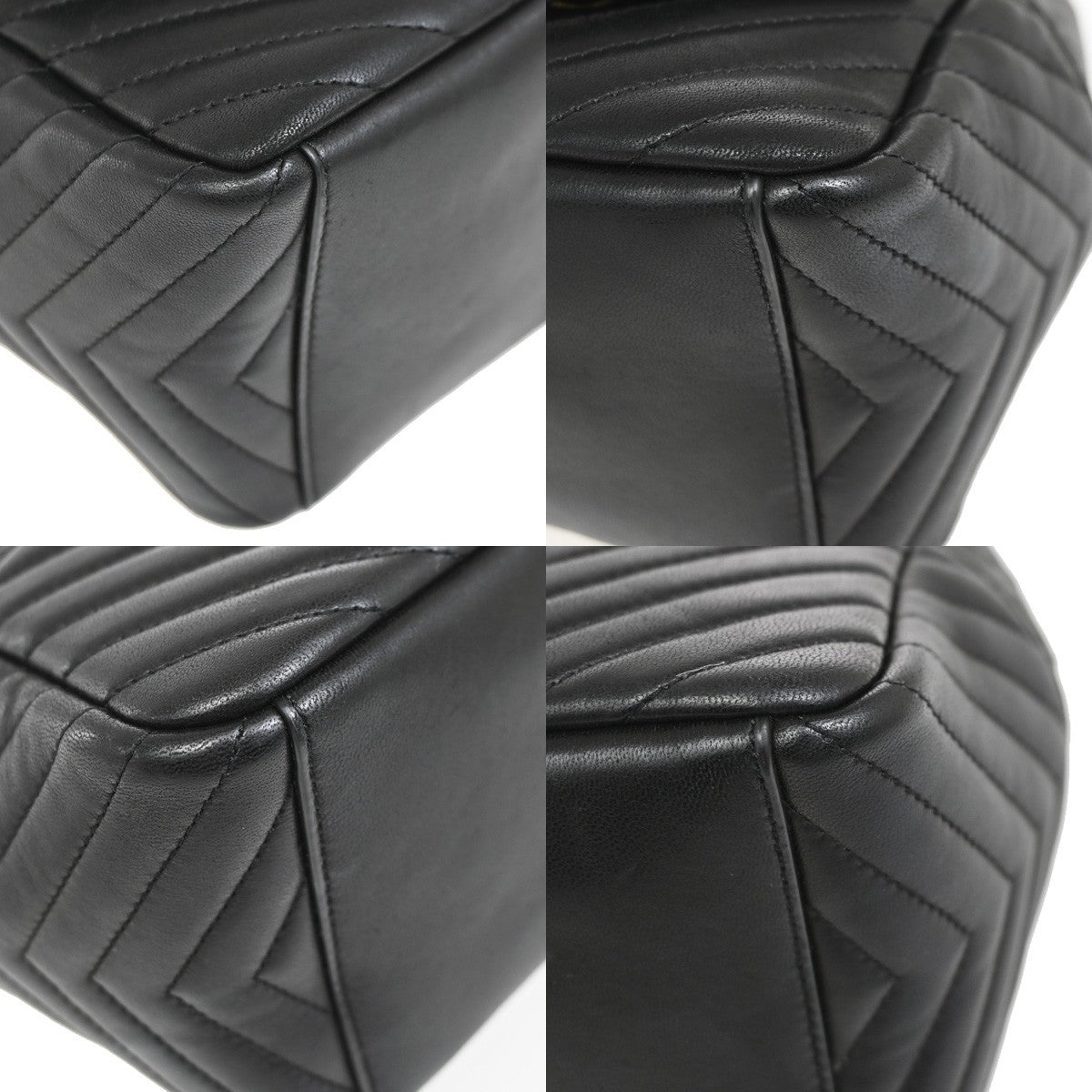 Saint Laurent Joe Bucket Matelasse Chevron Leather, Black, Leather, Handbag