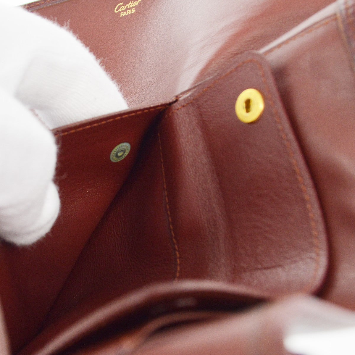 Cartier Must De Cartier Leather, Burgundy, Leather, Clutch