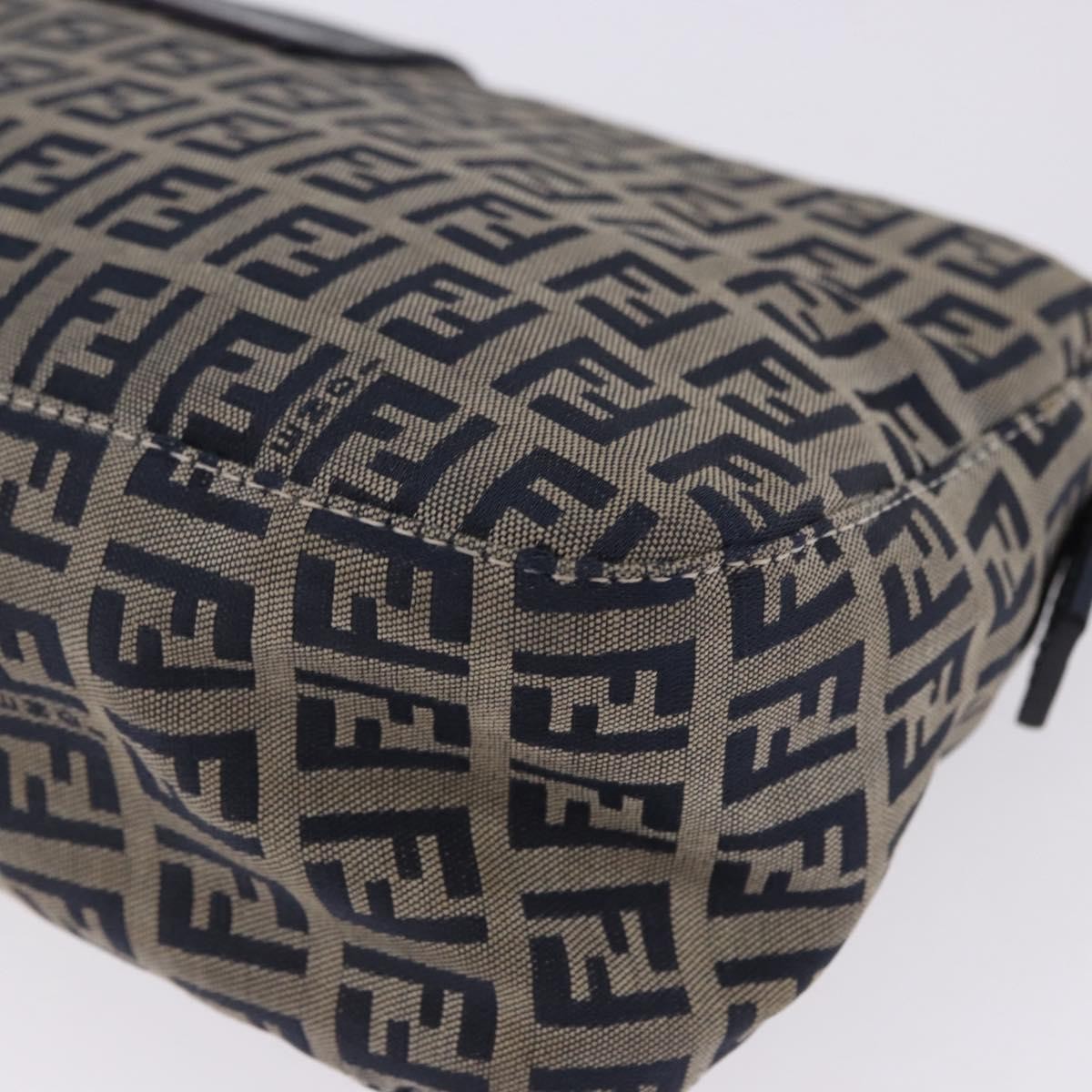 Fendi Baguette Zucca Canvas, Navy, Canvas, Handbag