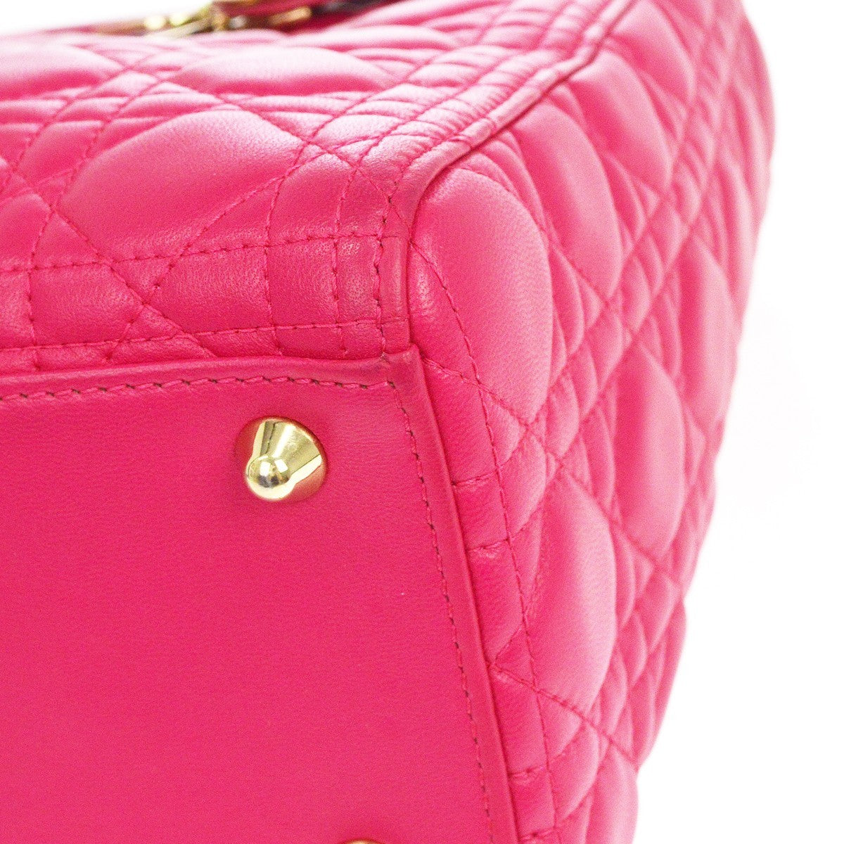 Christian Dior Lady Dior Cannage, Pink, Leather, Handbag