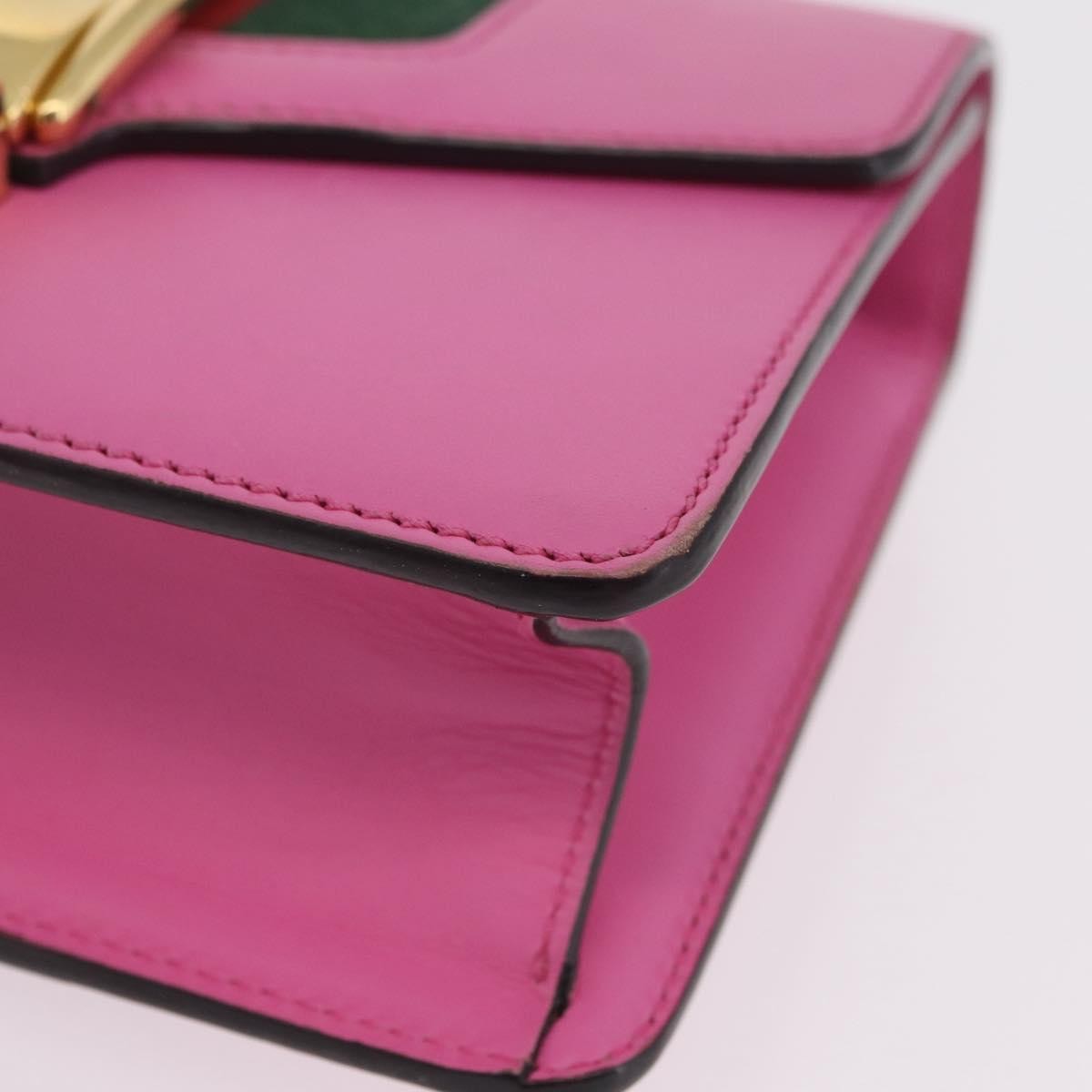 Gucci Sylvie Chain Leather, Pink, Leather, Shoulder Bag