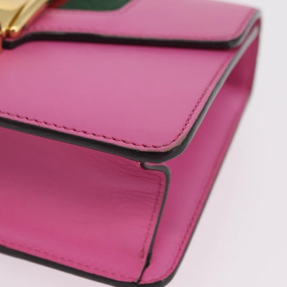 Gucci Sylvie Chain Leather, Pink, Leather, Shoulder Bag