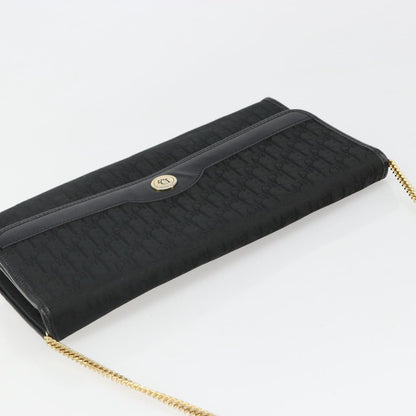 Christian Dior Vintage Trotteur Chain Canvas, Black, Canvas, Shoulder Bag