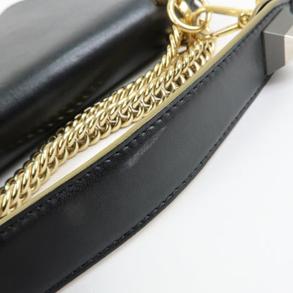 Fendi Kan I Leather, Black, Leather, Shoulder Bag