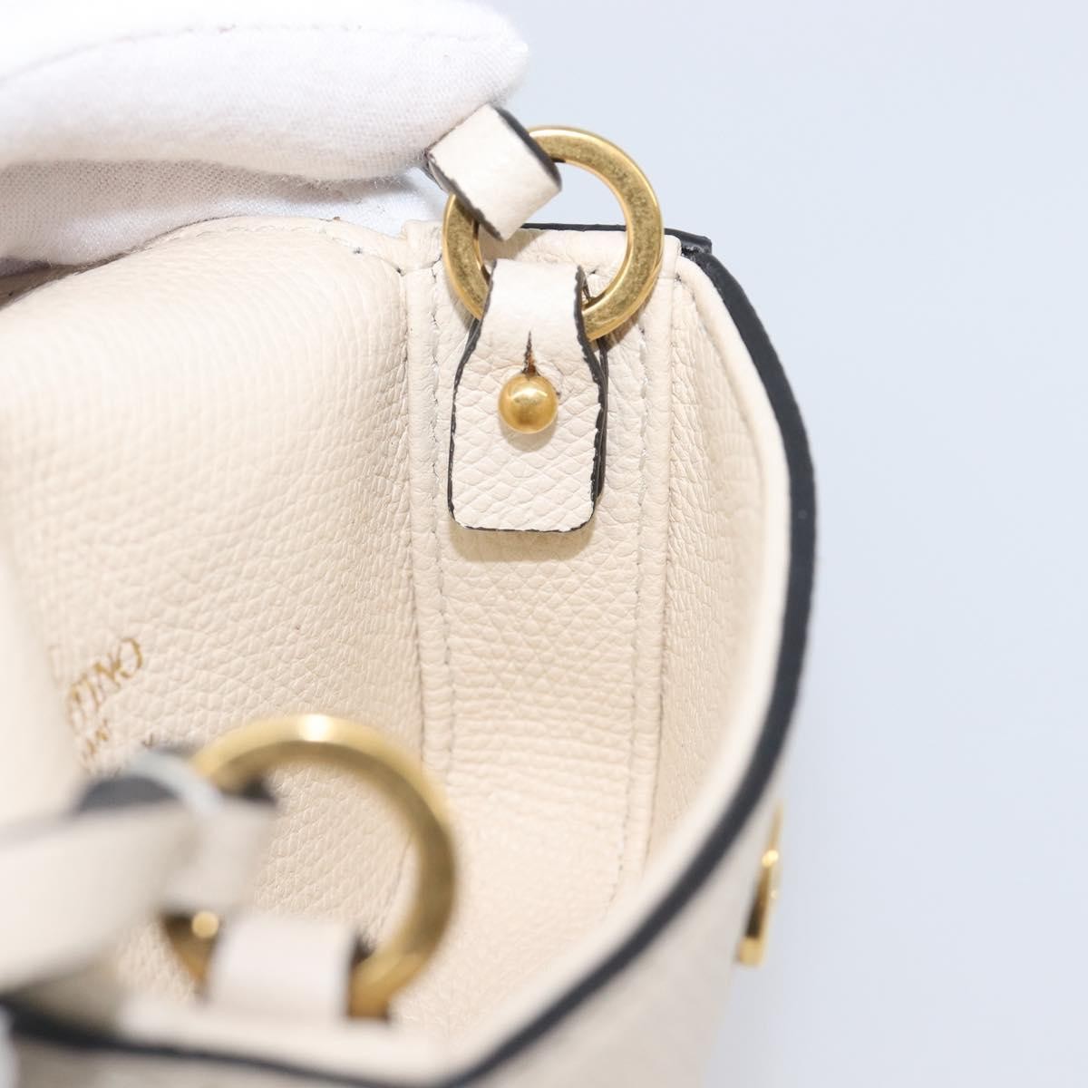 Valentino Garavani V Pouch Shoulder Bag Leather, White, Leather, Shoulder Bag