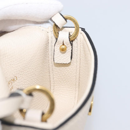 Valentino Garavani V Pouch Shoulder Bag Leather, White, Leather, Shoulder Bag