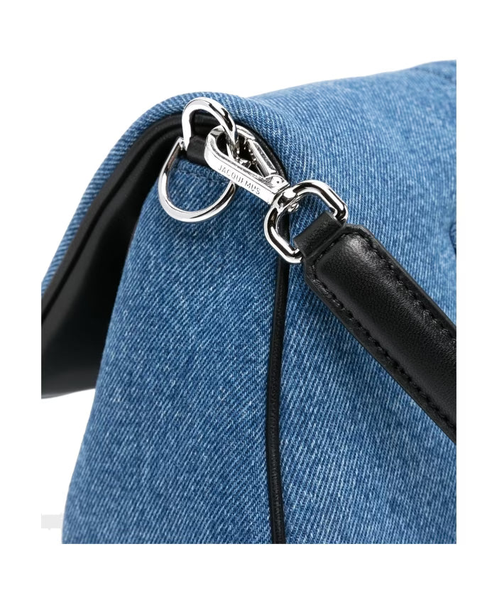Jacquemus Le Bambino Flap Shoulder Bag Denim, BLUE, DENIM_JEANS, Handbag