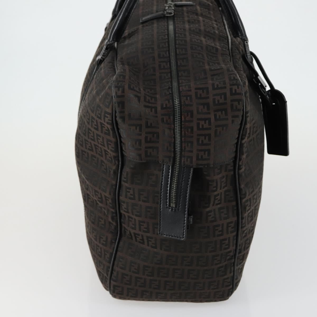 Fendi Vintage Boston Zucchino Canvas, Brown, Canvas, Handbag