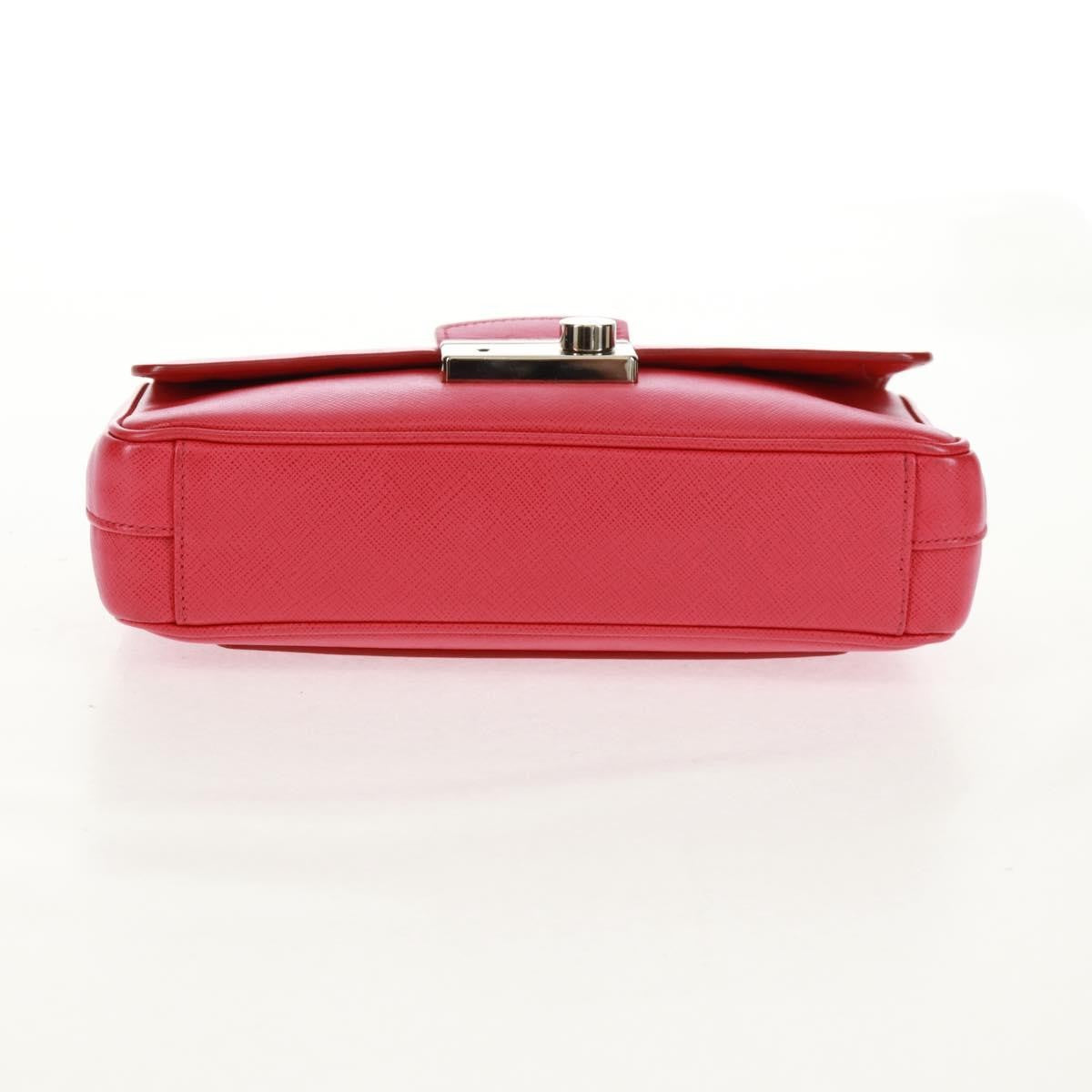 Prada Sound Chain Saffiano Leather, Red, Leather, Shoulder Bag