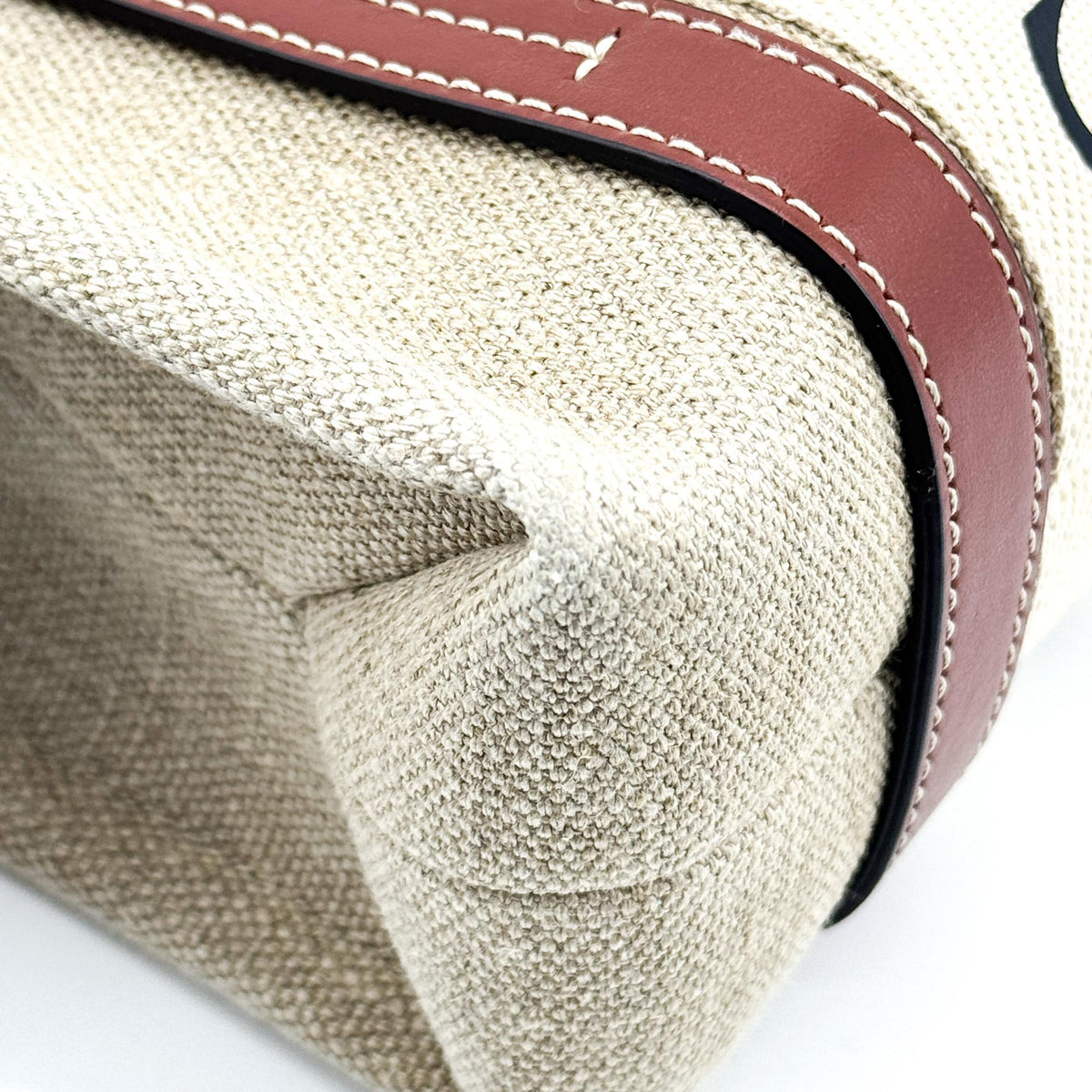 Chloe Woody Canvas with Leather, Brown, Canvas, Tote Bag