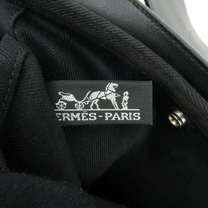 Hermes Valparaiso Toile and Leather, Black, Canvas, Handbag