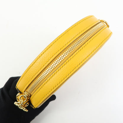 Gucci Ophidia Round Flora GG Coated Canvas, Yellow, Leather, Shoulder Bag
