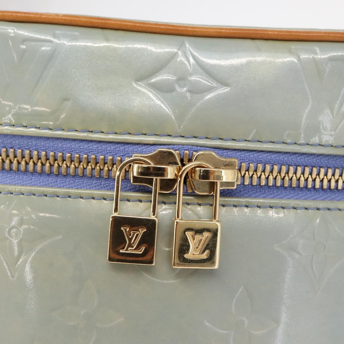 Louis Vuitton Sullivan Monogram Vernis, Blue, Patent Leather, Shoulder Bag