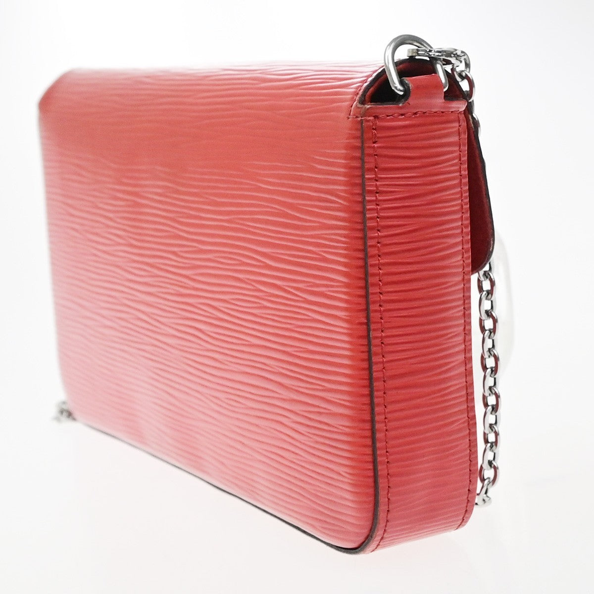 Louis Vuitton Felicie Chain Epi Leather, Red, Leather, Clutch