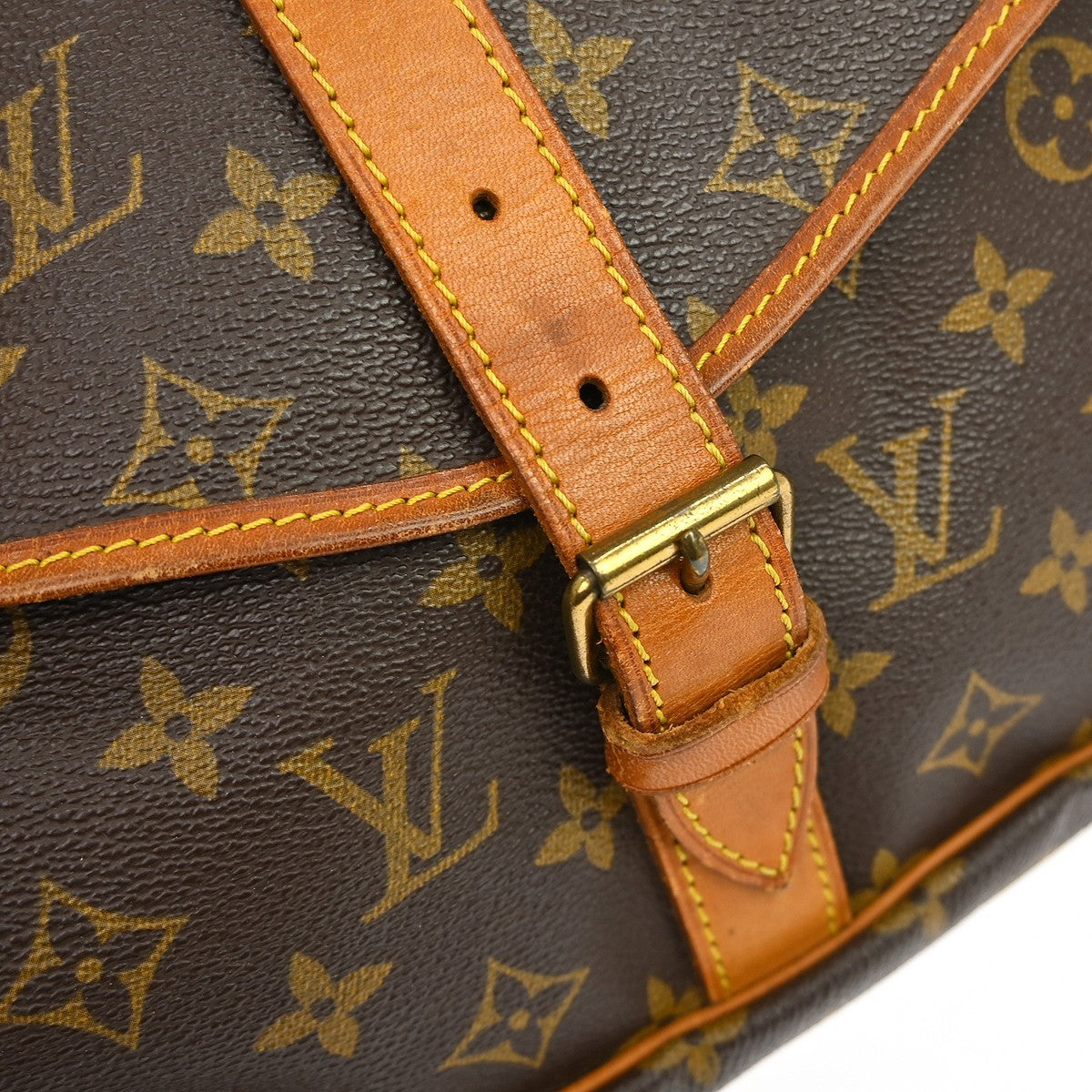 Louis Vuitton Saumur Monogram, Brown, Canvas, Shoulder Bag