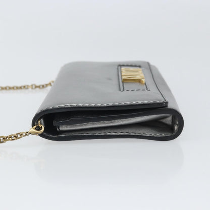Christian Dior J'Adior Croisiere Chain Leather, Silver, Leather, Clutch