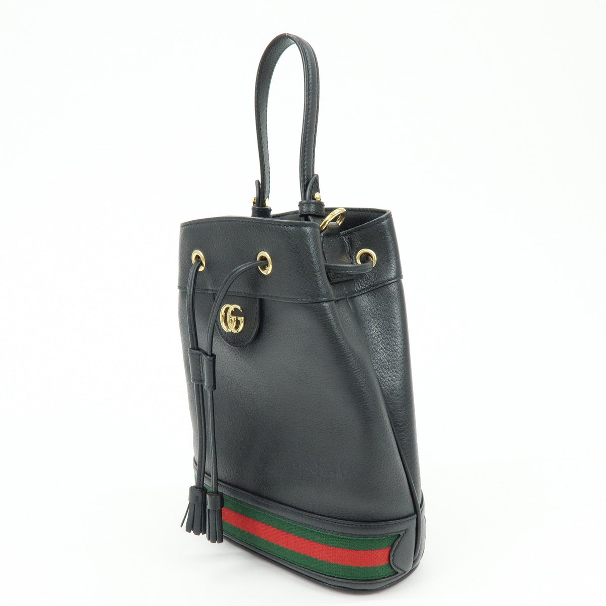 Gucci Ophidia Bucket Leather, Black, Leather, Handbag