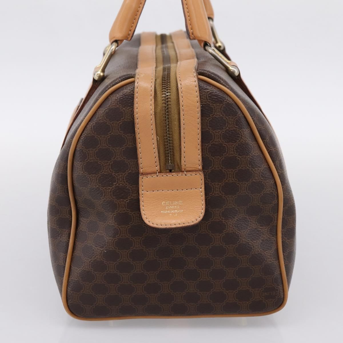 Celine boston Macadam Canvas, Brown, Canvas, Travel Bag