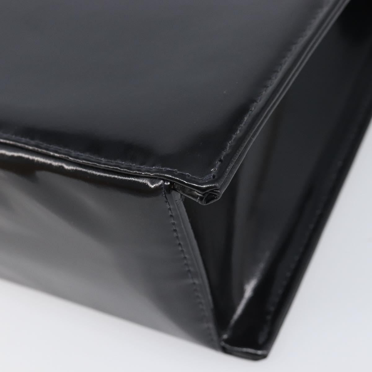 Chanel Chain Handle Leather, Black, Patent Leather, Tote Bag