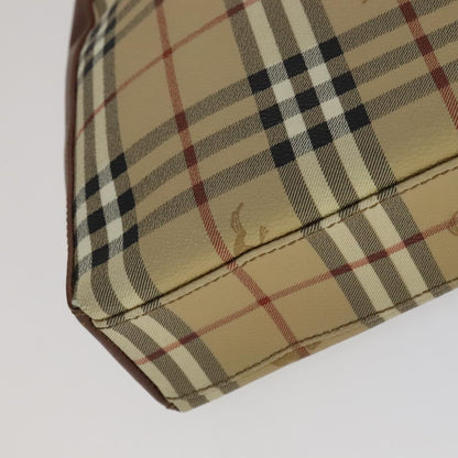 Burberry Shoulder Haymarket Coated Canvas, Beige, PVC, Shoulder bag
