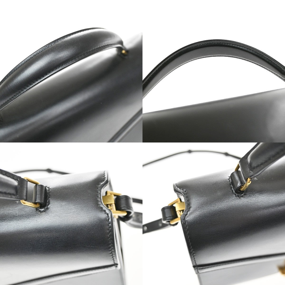 Saint Laurent Cassandra Leather, Black, Leather, Shoulder Bag