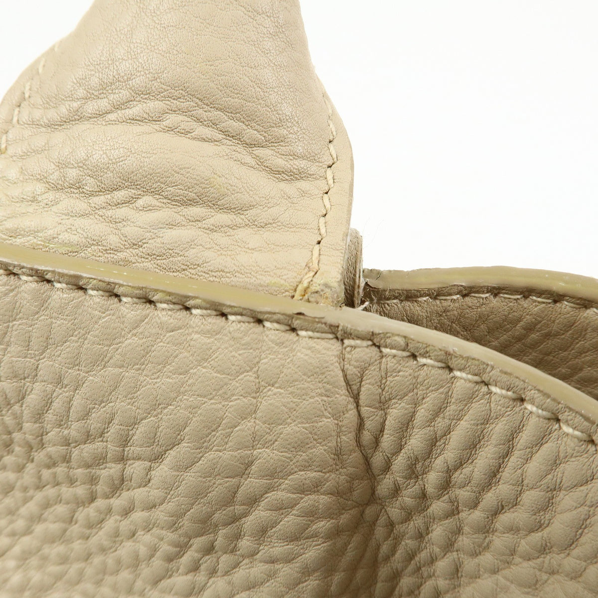 Prada Canapa Vitello Daino, Beige, Leather, Tote Bag