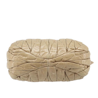 Miu Miu Coffer Convertible Satchel Matelasse Leather, Beige, Leather, Handbag