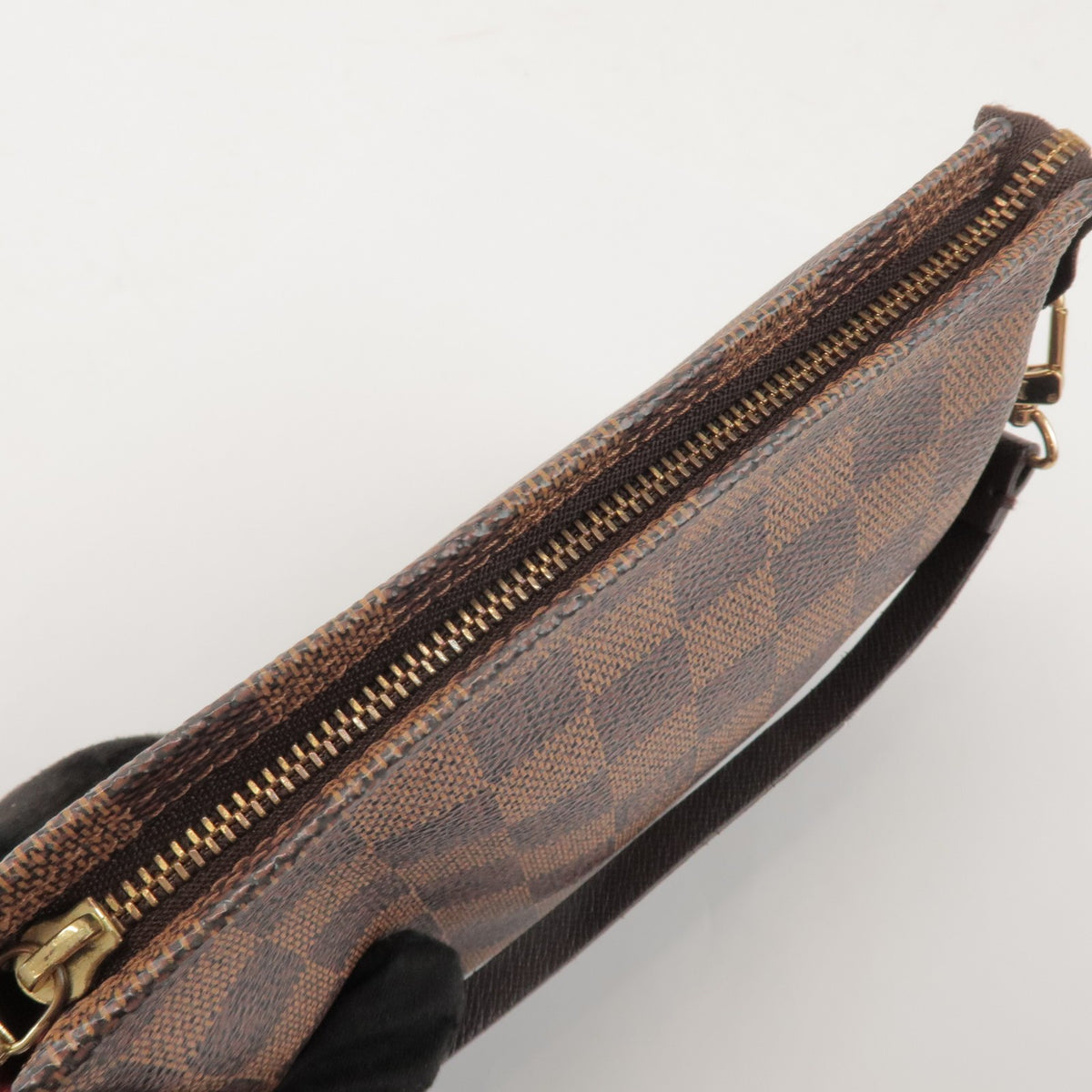 Louis Vuitton Trousse Make Up Damier, Brown, Canvas, Clutch