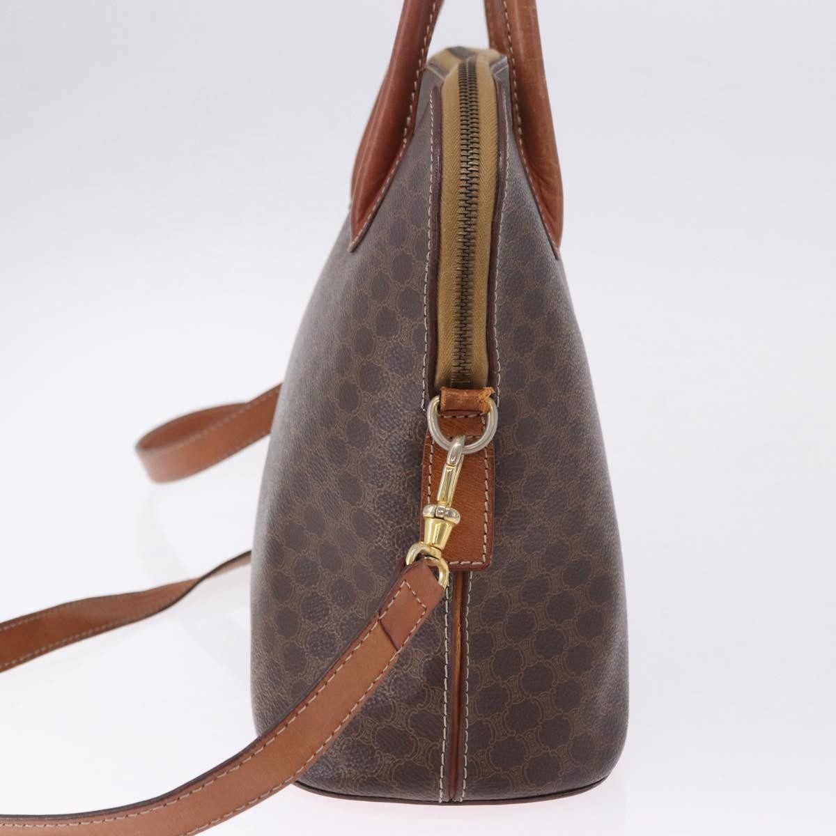 Celine Macadam Leather, Brown, PVC, Handbag