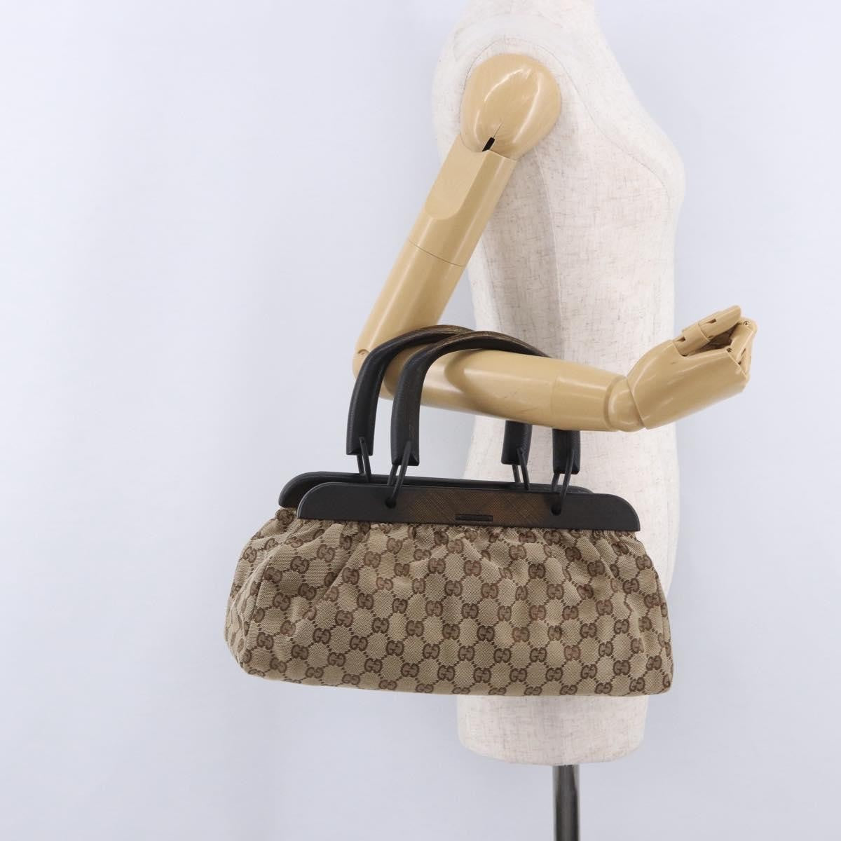 Gucci Wood Handle Frame Doctor Bag GG Canvas, Beige, Canvas, Shoulder Bag