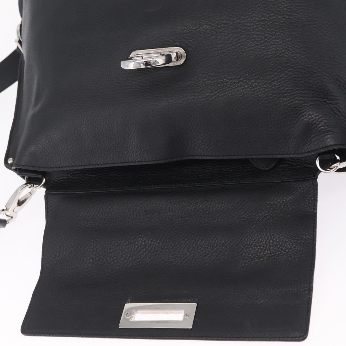 Salvatore Ferragamo Sofia Satchel Grainy Leather, Black, Leather, Handbag