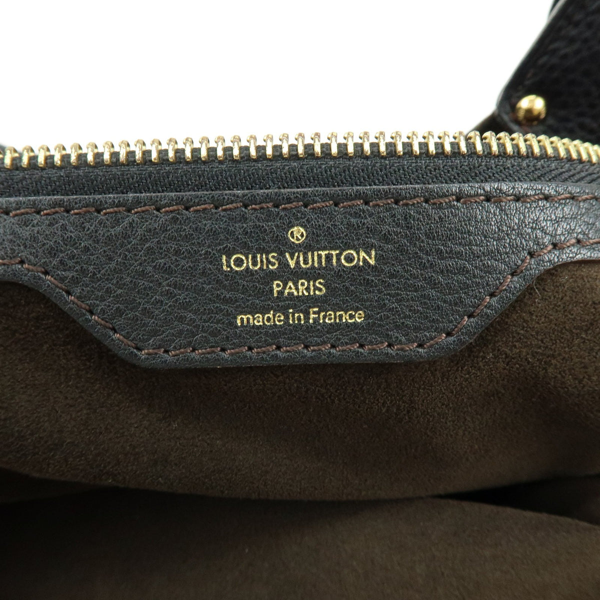 Louis Vuitton L Hobo Mahina Leather, Black, Leather, Shoulder Bag