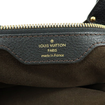 Louis Vuitton L Hobo Mahina Leather, Black, Leather, Shoulder Bag