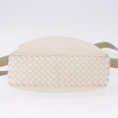 Bottega Veneta Intrecciato Shoulder Leather, White, Leather, Shoulder Bag