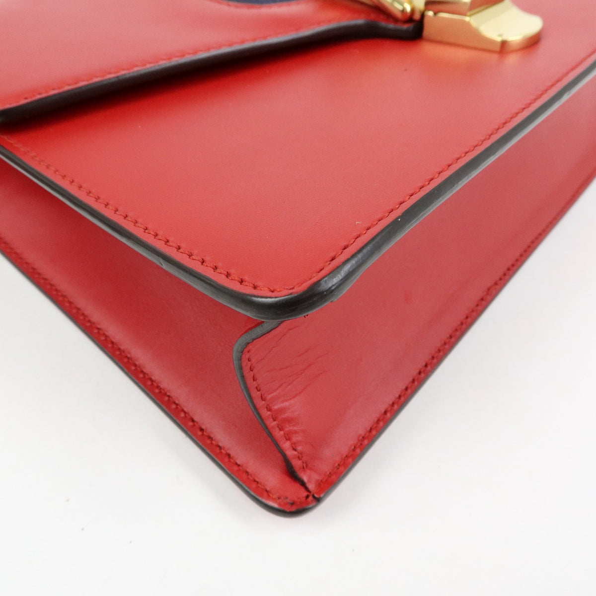 Gucci Sylvie Leather, Red, Leather, Shoulder Bag