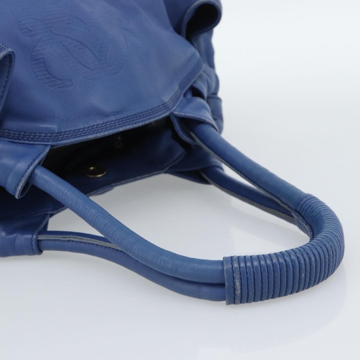 Loewe Anagram Logo Nappa Aire Hand Leather, Blue, Leather, Handbag